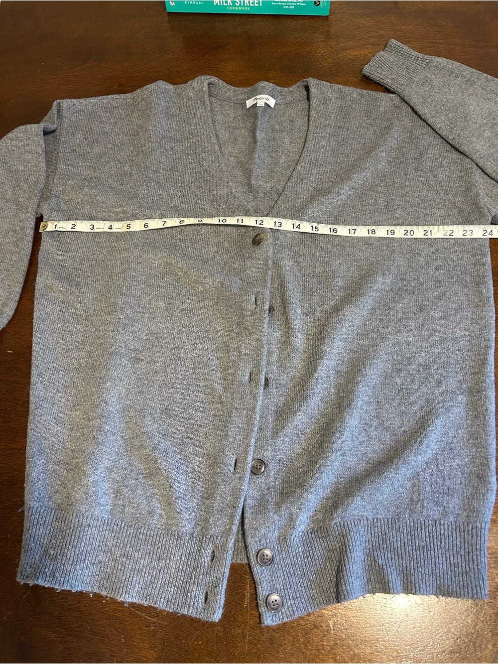 Madewell Women’s Gray V-Neck Button Cardigan Sweater